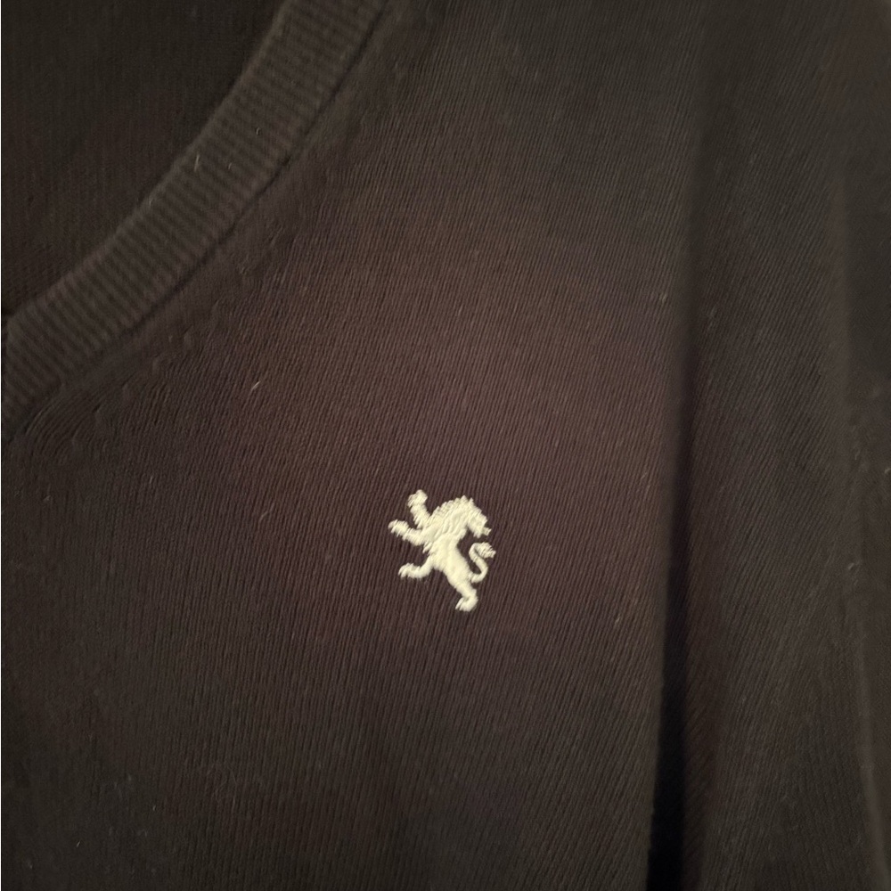 Express Men's V-Neck Black Sweater Lion Logo- 100% Cotton -Sz 2XL - Picture 5 of 8